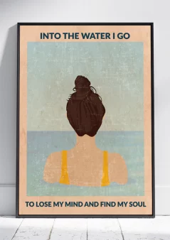 A3 Girl love swimming poster print ad great gift idea