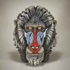 Hand Painted Mandrill Bust Sculpture